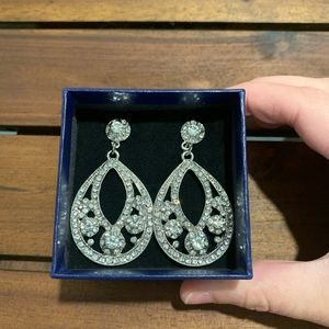 Stunning Art Deco Rhinestone Cubic Zirconia Formal Earrings